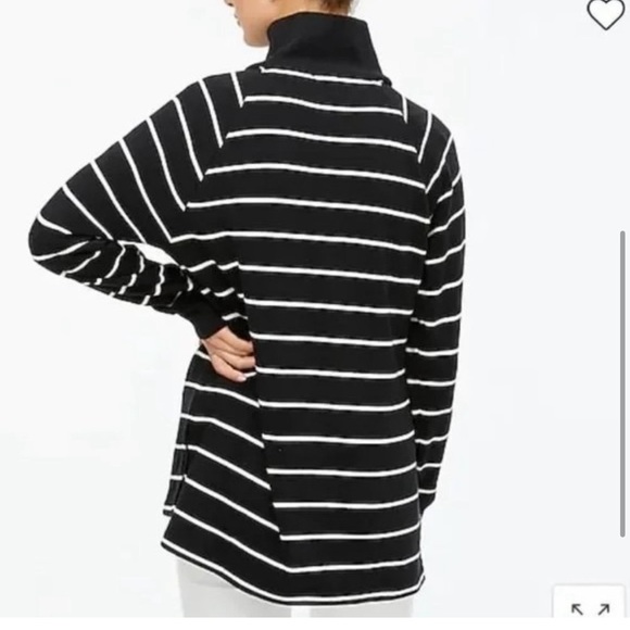 J. CREW Striped Wide Button Collar Pullover Sweatshirt (XS) - Picture 3 of 9